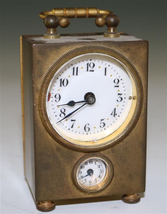 A Hamilton & Inches gilt brass carriage timepiece,